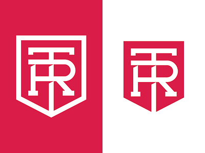 Tommy Redding emblem football monogram r red redbull serif shield soccer t tommy redding tr