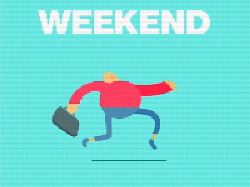 Weekend!!! 2d adobe aftereffect animation day friday gif holiday loop weekend