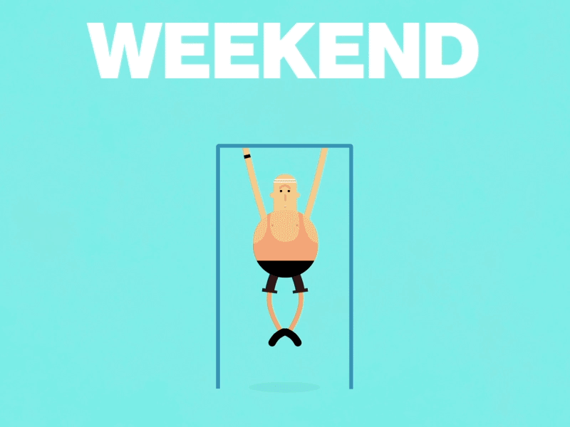 Weekend Sport 2d ae aftereffect animation character flat gif sport weekend