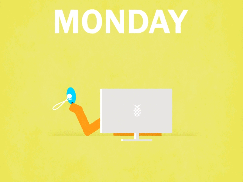 Monday 2d adobe aftereffect animation day gif loop monday pingpong