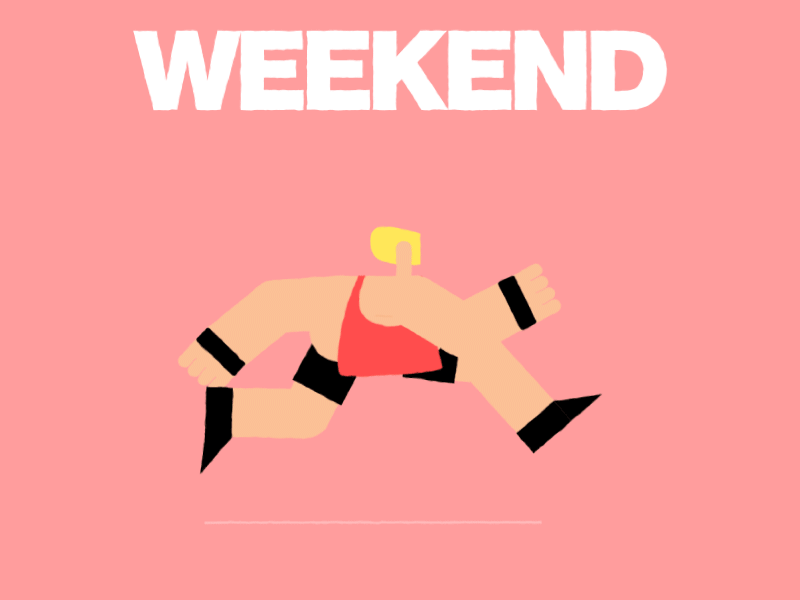 Weekend!!!! 2d 2danimation adobe aftereffect aftereffects animation characteranimation cutout gif loop motion