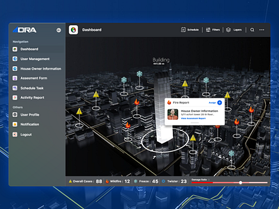 Futuristic Disaster management UI