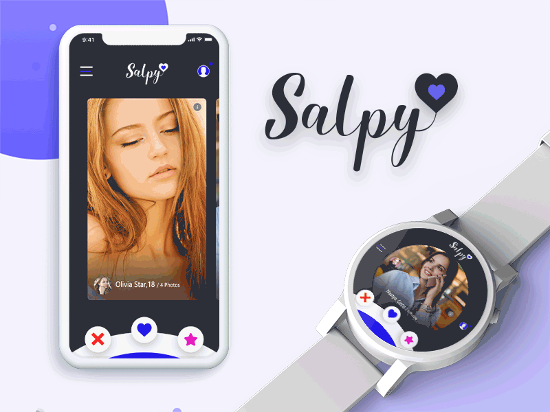 Salpy Dating App UI Concept android creative dating heart ios iphonex logo love mockup single ui watch