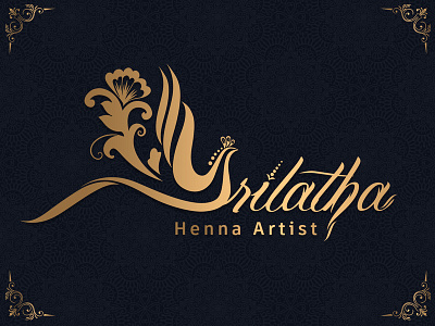 Henna Logo art gold gradient henna illustration logo tattoo ui vector