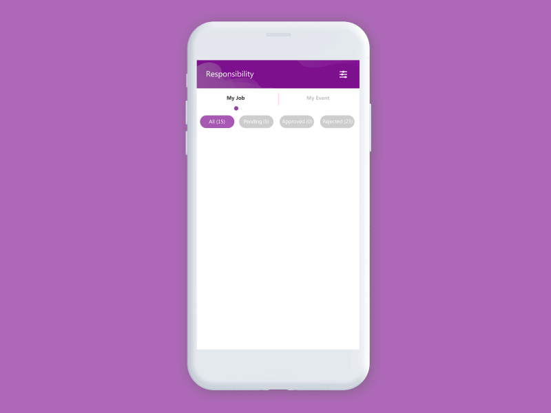 Purple interaction design for a tab