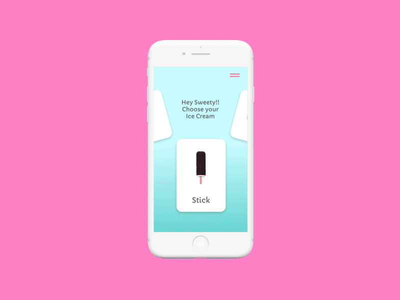 Ice Cream Order Concept animation apps beauty clean cute design food gradient ice cream illustration interaction design iphone micro animation micro interaction mobile modern simple sweet ui ux