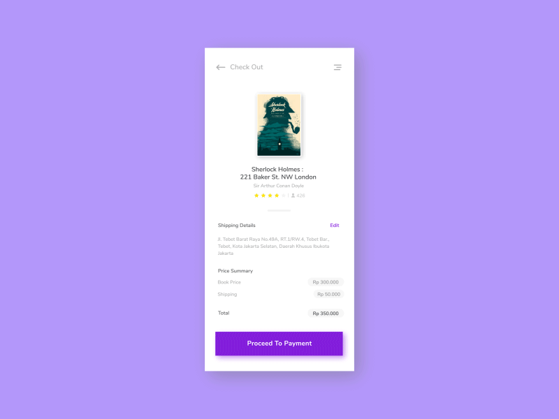 Check Out animation beauty buy now check out clean cute design ecommerce ecommerce app interaction design iphone micro animation micro interaction mobile modern purple simple ui ux violet