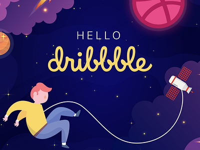 Hello Dribble design hello hello dribble hello world illustration