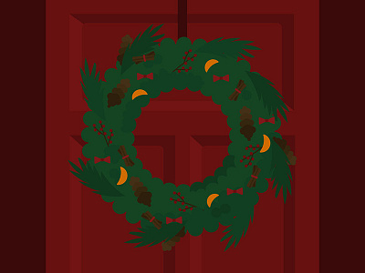 Wreath advent christmas door green red winter wreath