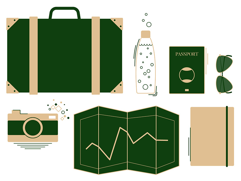 Travel Essentials Icons editorial graphic design travel essentials icons icon travel