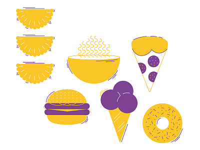 Food Icons burger donut dumplings editorial food graphic design ice cream icon icons pierogi pizza soup