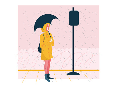 Daily 1 Rain illustration lifestyle vector art vector graphic