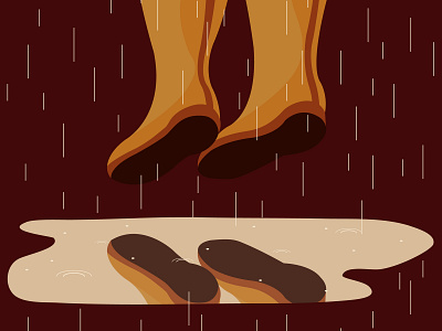 Puddle autumn autumn activity illustration illustrator jump puddle rain vector wellingtons