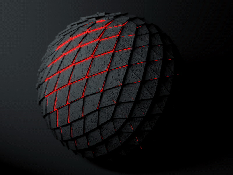 Octane Sphere 3d c4d experiment glow mograph motion octane red shading sphere textures