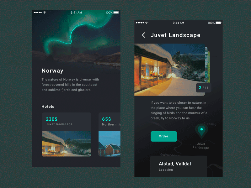 Hotel booking app for Norway