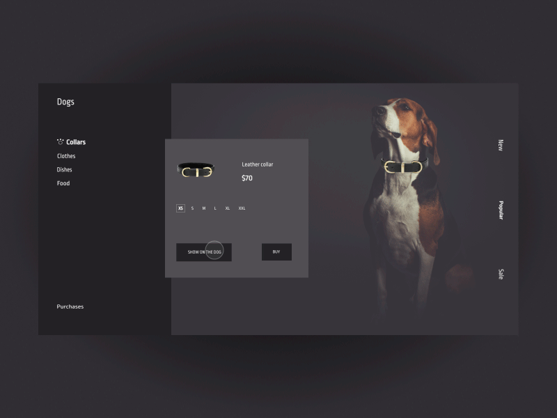 Elite shop for dogs animation dogs site ui ux web