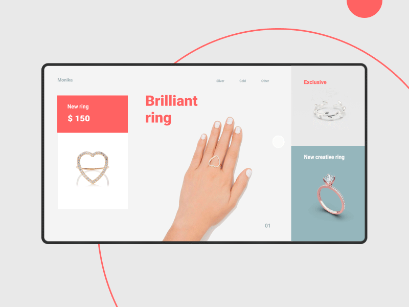 The idea of a site of rings. animation rings site ui ux web