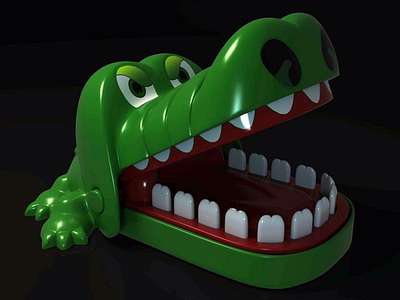 Rendered 3D Crocodile Dentist Toy 3d arnold crocodile lowpoly maya render toy