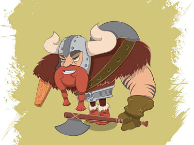 Viking Dude angry ax character character design helmet illustration shield short vector viking