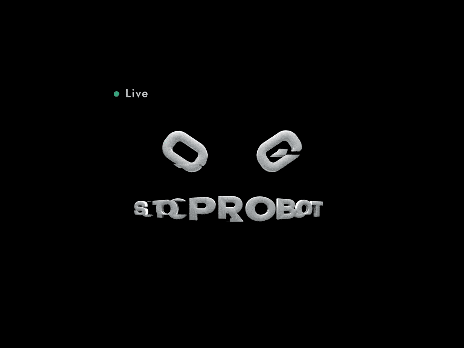 STOPROBOT GLITCH LOGO 3d animation c4d concept distortion fx glitch logo motion robot techno
