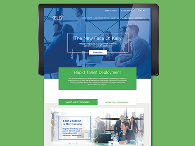 UI Design for Kelly b2b blue design green responsive ui website