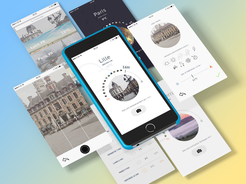 InstantWeather app user interface ui design weather app minimalism graphism interface design ux ui app application weather