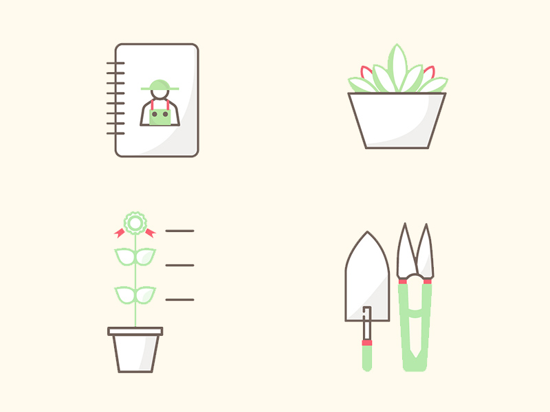 Gardening app icons