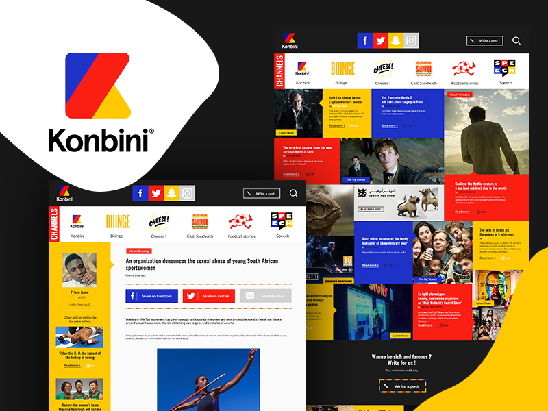 Konbini Redesign article magazine pop dark uidesign ux ui interface website webdesign redesign konbini