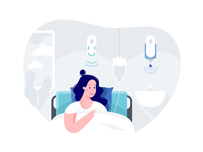 Sani nudge illustration blue clean design hospital illustration interace landing ui ux web