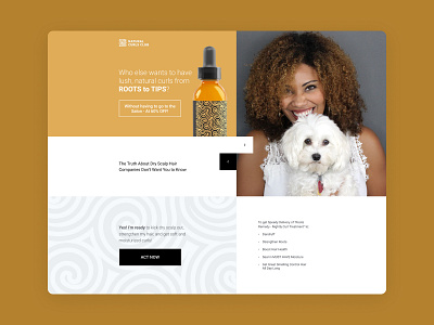 Hair Oil Landing page design hair interace landing oil page product ui ux web yellow
