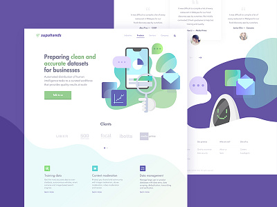 Supahands - Landing Page colors design illustration landing one page ui ux web