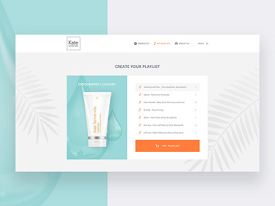 Kate Somerville website blue card clean design interace landing page product ui ux web