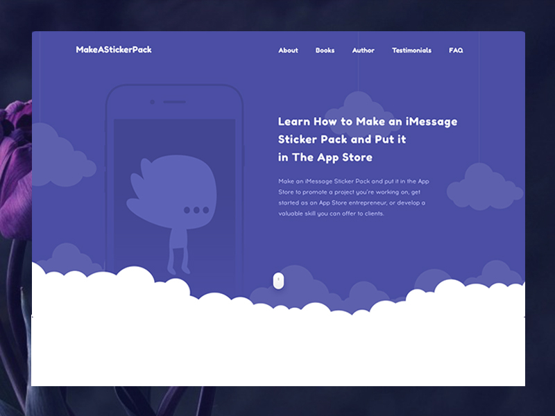 Website for "MakeAStickerPack" design dribbble dzanart flat graphic home illustration page websites