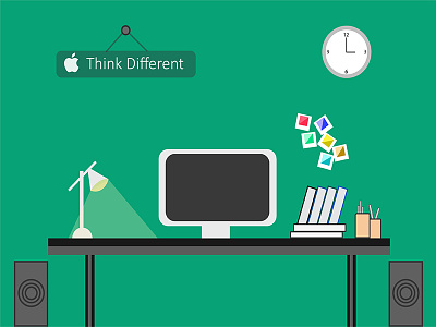 Illustrated apple illustrated think different