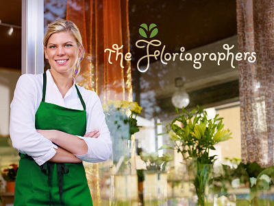 Floriagraphers Logo Window branding flower shop logo