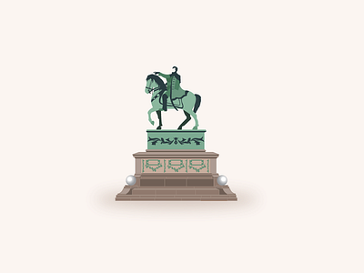 Prince Mihailo Monument illustration monument vector