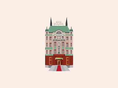 “Moskva” Hotel hotel illustration monument vector
