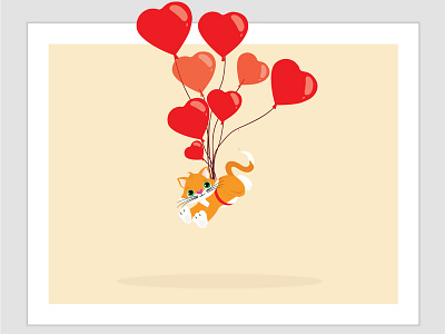 a cat ballon cat design heart vector art vector artwork