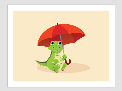 Alligator Character adobe illustrator aligator characer character concept illustration umbrella vector vector art vector artwork