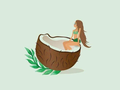 Coconut adobe illustrator coconut girl illustration vector