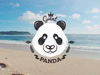 panda in the beach badge