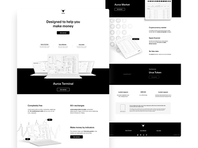 Aurox wireframes blockchain crypto cryptocurrency ethworks high fidelity mockup user experience ux wireframes