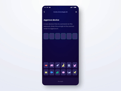 Universal Login approve device animation app approve crypto cryptocurrency darkmode design devices ethereum ethworks funds icons ios mobile password principle transfer ui universallogin ux