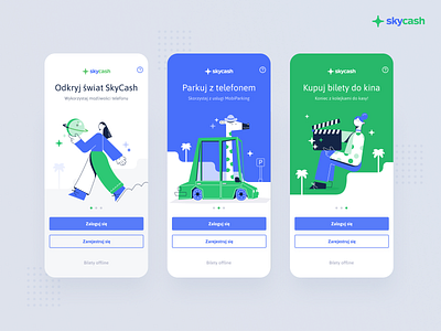 SkyCash redesign illustration app application car design digital ethworks flat illustration illustrator ios login mobile parking register ticket travel ui user experience ux