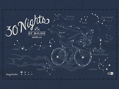 30 Nights of Biking 30daysofbiking bike constellation illustration stars