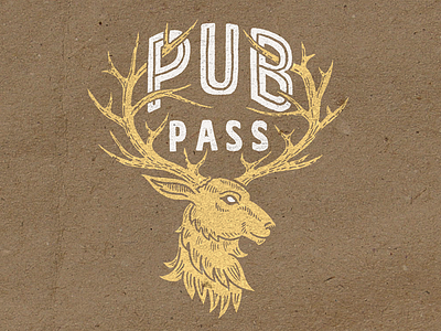 Deer illustration for PubPass antlers buck deer pub pass