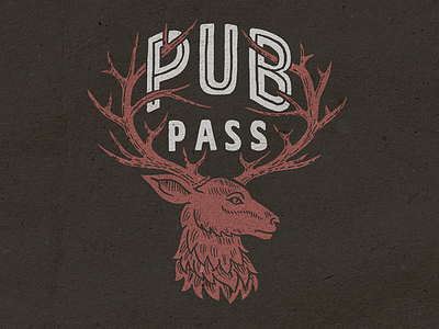 Deer illustration for PubPass antlers buck deer pub pass