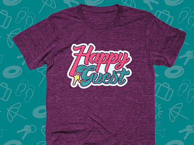 Happy Guest Tshirt brand design graphic logo shirt design typography