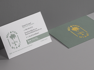 Best View Miami Business Cards brand busines card design gold foil graphic identity logo