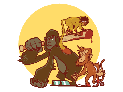 Dance monkeys, dance!! gang illustration monkeys vector